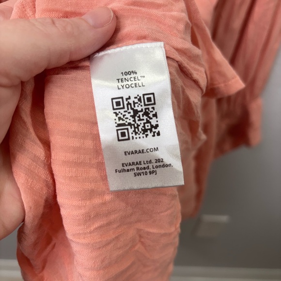 Evarae Long Sleeve V-Neck Midi Peach/Pink Large Dress NWT - Picture 7 of 8